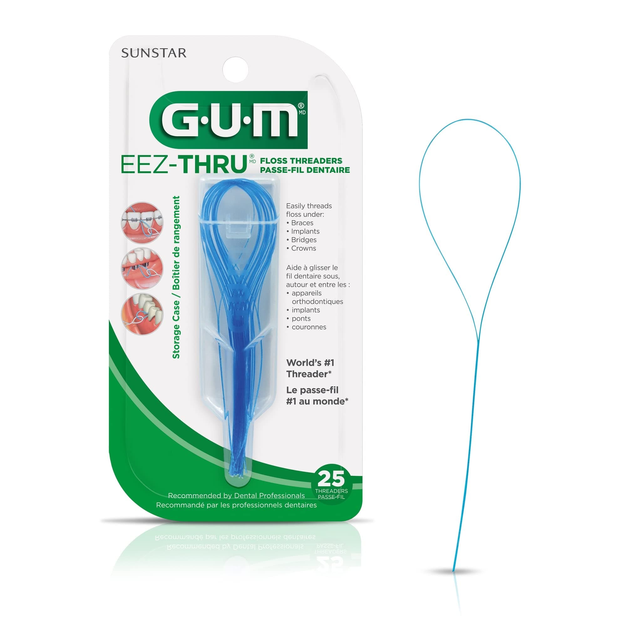 GUM Eez-Thru Floss Threaders [840] 25 Each ( Pack of 1)