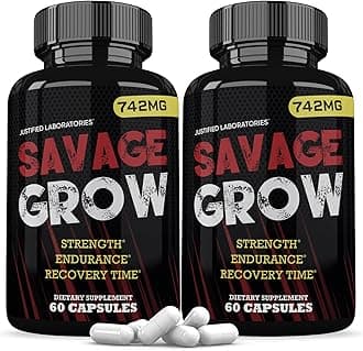 (2 Pack) Savage Grow 742MG Advanced Men's Health Formula 120 Capsules