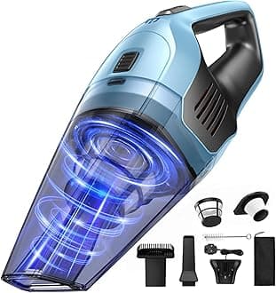 Handheld Vacuum Cleaner, Powerful Suction Portable Lightweight Hand Held Vacum Cordless with 25-30Mins Long Runtime Rechargeable Battery Quick Charge for Home Car Carpet Stairs Pet Hair Cleaning
