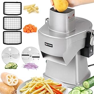 Electric Vegetable Dicer&Slicer, 4 in 1 Commercial Veggie Processor for Dicing, Shredding, Slicing&Slitting, Cube Cutter, French Fries Chips Slicer, Easy to Clean, Blade Replaceable