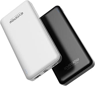 Evopow 2-Pack Portable Charger, Slimmer 10000mAh 15W Power Bank, USB C in&Out Fast Charging Battery Pack, External Portable Power Bank for iPhone 16 15 14 13 12 iPad Airpods Samsung S23 S22 Pixel etc