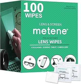 100 Pack Lens Cleaning Wipes, Pre-Moistened and Individually Wrapped Eyeglass Wipes, Glasses Cleaner for Eyeglasses, Camera Lens, Tablets, Phone, Computer Screen and Other Delicate Surfaces