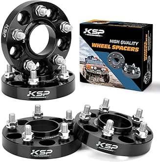 KSP PERFORMANCE Forged Wheel Spacers1 5x4.5 to 5x4.5 (5x114.3) Thread Pitch M12x1.25 Hub Bore 66.1mm 5 Lug Hub Centric 25mm Wheel Adapters for 350Z 370Z G35 G37 FX35, 4Pcs