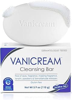 Cleansing Bar | Fragrance, Gluten and Sulfate Free | For Sensitive Skin | Gently Cleanses and Moisturizes | 3.9 Ounce | Pack of 12