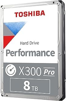 Toshiba X300 PRO 8TB High Workload Performance for Creative Professionals 3.5-Inch Internal Hard Drive – Up to 300 TB/Year Workload Rate CMR SATA 6 GB/s 7200 RPM 512 MB Cache - HDWR780XZSTB
