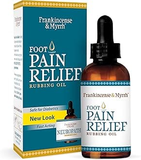 FRANKINCENSE & MYRRH Foot Pain Relief Rubbing Oil, Neuropathy Pain Relief for feet, Frankincense Essential Oil, Diabetic Lotion & Cream, Nerve, Neuropathy & Restless Legs Syndrome, Maximum Strength