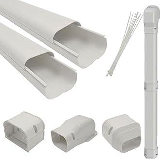 3" W 7.5Ft AC Line Set Cover Kit Tubing for Mini Split,Central Air Conditioner