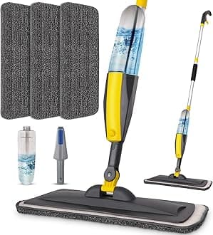 Mops for Floor Cleaning, Spray Mop with 400ml Refillable Bottle and 2 Replacement Pads Dry Wet Floor Household or Commercial Hardwood Laminate Tile Ceramic