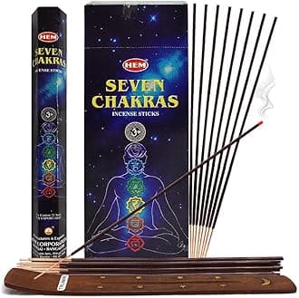 7 Chakra Incense Sticks and Incense Stick Holder Bundle Insence Insense Hem Incense Sticks