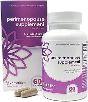 VH Nutrition Perimenopause Supplement for Women | Hot Flash, Mood, and Menstruation Cycle Support | 100% Herbal Formula: Black Cohosh, Vitex, & Shatavari. No Additives, or Fillers