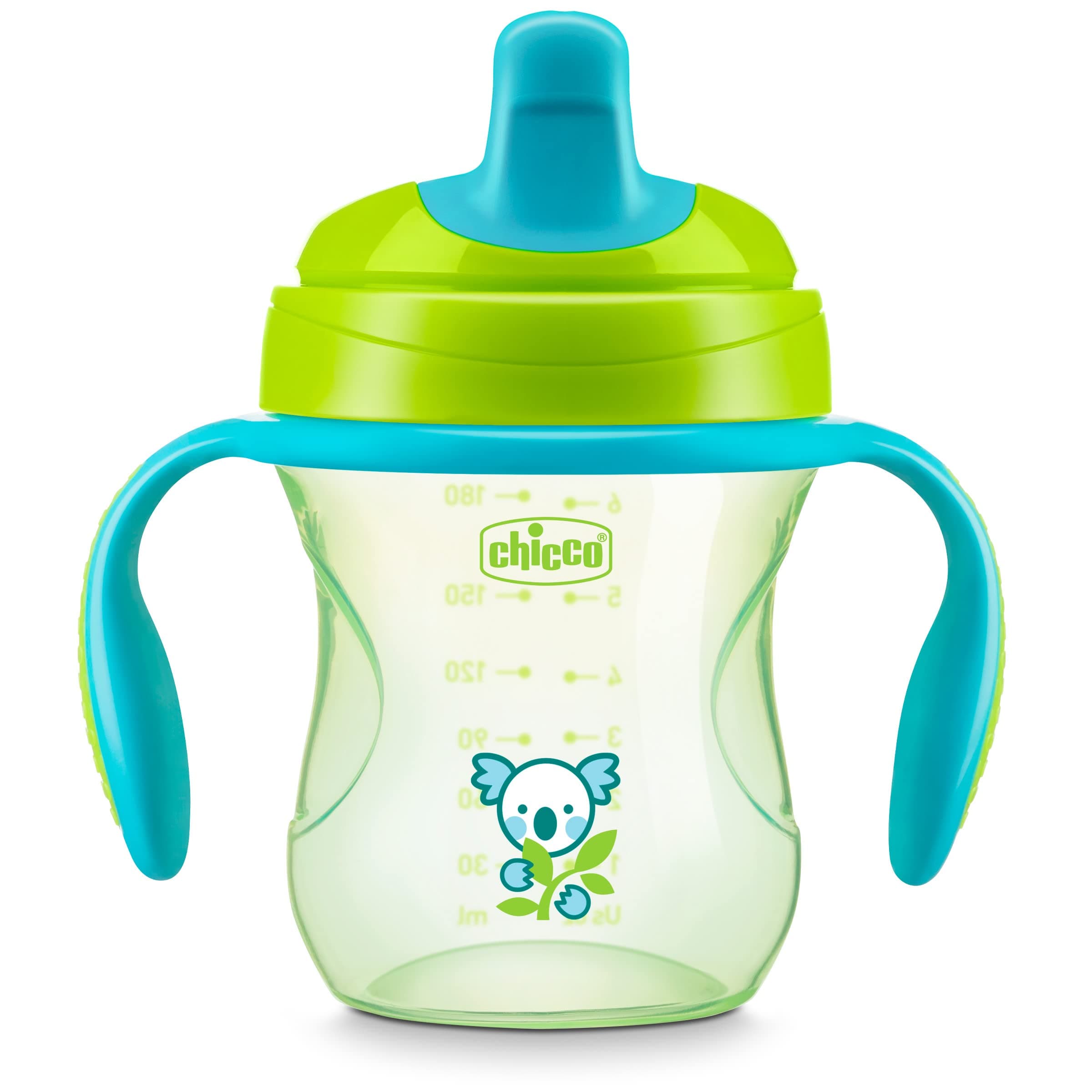 Chicco - Semi-soft trainer with bite resistant spout and 7 oz no-spill lid, removable, non-slip handles, dishwasher safe on top, indentations