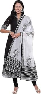 BIBAWOMEN PRINTED ANARKALI SALWAR KURTA DUPATTA