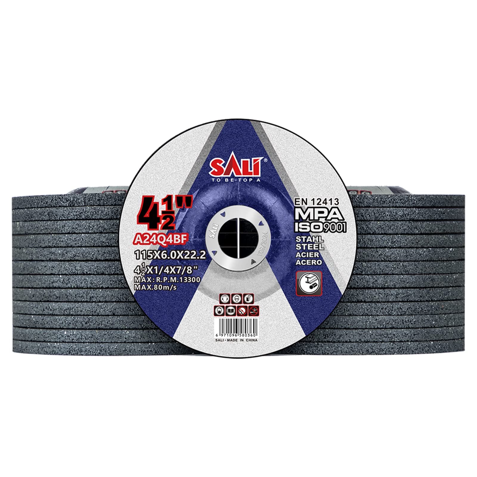 25 Pack 4-1/2 Inch Grinding Wheels for General Purpose Metal & Stainless Steel, Aluminum Oxide Grinding Disc for Angle Grinder, Depressed Center 4.5" * 1/4" * 7/8"(115 * 6.0 * 22.2 mm)