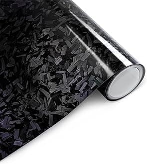 Arespark Black Forged Carbon Fiber Vinyl Wrap, High Gloss Car Wrap Vinyl Film with Bubble Free Air Release Technology DIY Auto Decoration Sticker 1ft x 5ft