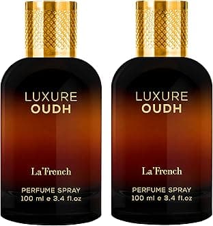 LA' French Luxure Oudh Liquid Perfume For Men 100Ml|Premium Luxury Long Lasting|Edp Fragrance Scent|With Amberwood Oud Vetiver Rose & Woody|Gift For Husband Boyfriend Pack Of 2