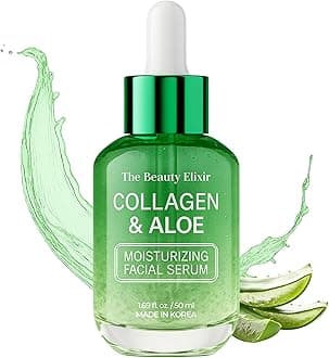 Aloe & Collagen Serum For Face - Dermatologist Tested, Anti-Aging, Ultra Hydrating Aloe Vera Gel For Face - Natural Ingredients, Clean Beauty, Cruelty-Free Korean Skin Care - 1.69 oz
