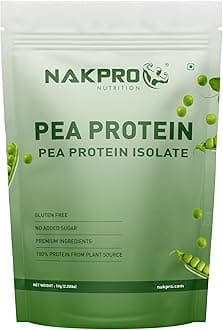 100% Pea Protein Isolate, Chocolate - 1kg | 26g Protein, 4.9g BCAA | Natural Vegan Plant Protein Powder | Easy To Digest | All Essential Amino Acids for Muscle Gain and Recovery