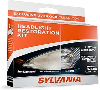 SYLVANIA Headlight Restoration Kit - Long-Lasting Headlight Repair Kit for Restoring to Like-New Condition - Surface Activator, Exclusive UV Coating, Clarifying Compound & More - No Tools Required