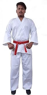 Be Win Martial Art Karate Uniform For Junion & Senior Poly-Cotton Drill Fabric (White, 42")