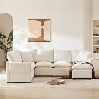 Transform Your Space with Modular U-Shaped Sofa, Comfortable Pure Foam Cushions, Flexible Assembly Design, Modern Chenille, White