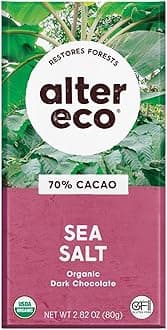 Alter Eco | Dark Chocolate Bars | Pure Dark Cocoa, Fair Trade, Organic, Non-GMO, Gluten Free (Dark Sea Salt)