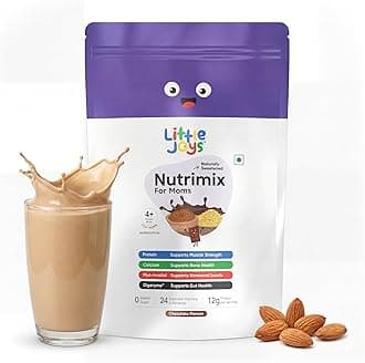 - Little Joys Nutrimix for Mothers 400g |12g Plant Protein | Boosts Energy, Supports Digestion, Immunity & Brain Development | Nutritionist Approved |Ragi, Bajra, Jaggery, Oats, Digestive Enzymes & Nuts | Chocolate Flavour