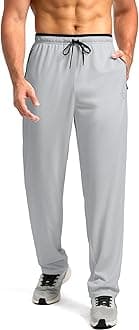 G GradualMen's Sweatpants with Zipper Pockets Open Bottom Athletic Pants for Men Workout, Jogging, Running, Lounge