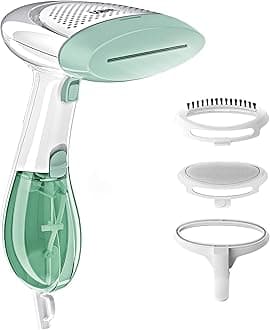Extreme Steam Hand Held Fabric Steamer with Dual Heat, White/Green