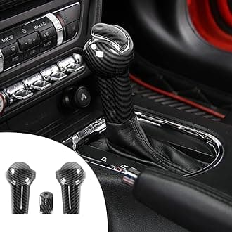 RT-TCZ Carbon Fiber Gear Shift Knob Cover Trim Interior Accessories for Ford Mustang 2015 2016 2017 2018 2019 2020 2021