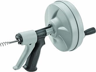 57038 Kwik-Spin Hand Spinner AUTOFEED Drain Cleaner with 1/4-inch x 25-foot Maxcore Cable and Bulb Auger for 1/2 to 1-1/2 inch Lines