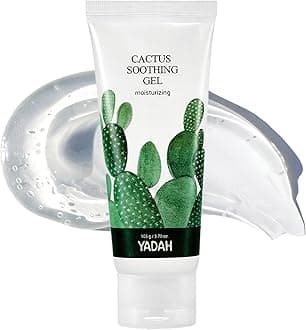 Yadah Cactus Soothing Gel 3.7 Fluid Ounce, Vegan Soothing Cooling Moisturizing Skin Hair Care, Shaving Gel for Men, 95 Percent of Cactus Extract