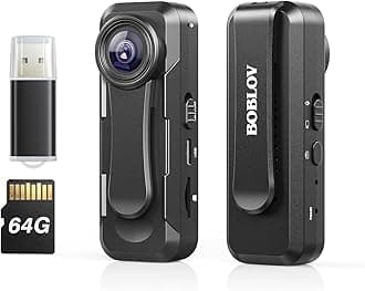 BOBLOVW1 16GB Body Camera, Mini Camera Body Cameras, True 1080P High Video Sensor, Easy to Set up and Time Stamp On/Off Optional Lightweight for Hiking, Bicycle, Lecture