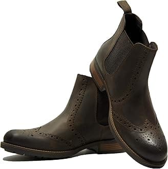 - LEATHER BROGUE CHELSEA BOOT FOR MEN