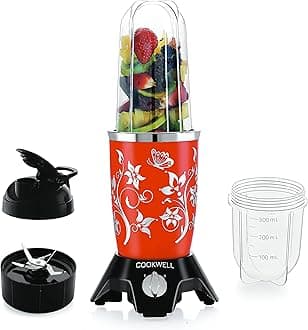 Cookwell Bullet Mixer Grinder (2 Jars, 1 Blade, Red)