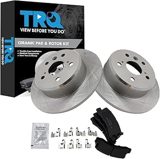 TRQ Rear Brake Pad & Rotor Kit Brake Pads Brake Rotor Ceramic Compatible with 1992-1996 Lexus ES300 1999-2003 RX300 Toyota Camry