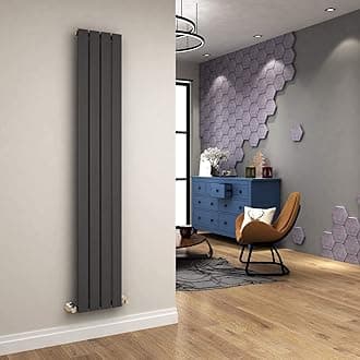 ELEGANT 1800 x 300mm Anthracite Vertical Column Radiator Single Flat Panel Designer Bathroom Radiator