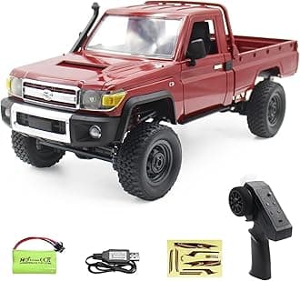 Leopmase 1/12 RC Crawler, Remote Control Pickup Car 4WD Land Cruiser Off Road for Adults with Proportional Throttle Steering 280 Brushed Motor Kids Gifts（RED