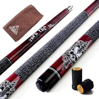 CUESOUL ROCKIN Series 58 Inches 21oz Professional Pool Cue Stick North American Maple Shaft Pearl Finish Carbon Ferrule Irish Linen Wrap Bag Pool Cue Set Billiards with Soft Case