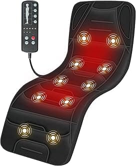 Full Body Massage Mat with Heat, 10 Vibration Motors, 4 Heating Zones, 30-Minute Auto Shut-Off, Foldable Relaxation Pad for 3 Adjustable Intensity– Vibration Massage Only