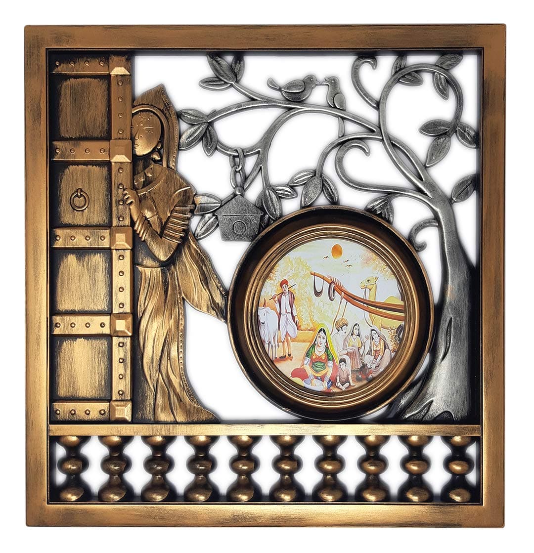 Chirag EnterprisePlastic Decorative Crafted Wall Decor (Brown)