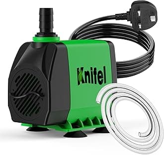 Knifel Submersible Pump 2500L/H 45W Dry Burning Protection with Ultra Quiet Design 2.5m High Lift for Fountains, Hydroponics, Ponds, Aquariums & More