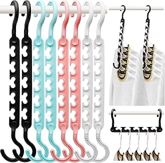 8-Pack-Closet-Organizers-and-Storage,Sturdy Organization-and-Storage-Hangers-Space-Saving for Wardrobe,Dorm-Room-Essentials for College Students Girls Smart Clothes Hanger Apartment Essentials