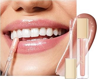 Nude Shimmer Liquid Lipstick High-Shine Glitter Lip Gloss for Women Shimmer Non-Sticky Glossy Finish Liquid Lipstick Hydrating Lip Gloss Fuller-looking Lip Makeup Vegan & Cruelty-Free 12