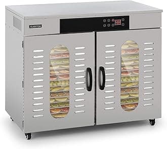 Klarstein Master Jerky 500 Pro Automatic Dehydrator - Professional/Gastronomy, With 32 Levels, 3000 W, Capacity: 4.86 m², Thermostat: 40-90 ° C, 32-48 kg Fruit/Vegetables, Stainless Housing