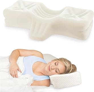 Therapeutica Cervical Orthopedic Foam Pillow - Neck Support Pillow for Side & Back Sleepers - Ergonomic Pillow for Neck Support, Relief, & Spinal Alignment – Large Size, Firm, White