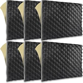 TroyStudio 3 in 1 Car Sound Deadener - 6pcs 16 X 12 X 0.7 Inches Self-Adhesive Butyl Closed Cell Foam Panel Heat Shield Automotive Noise Insulation Mat - Super Thick Sound Proofing Deadening Material