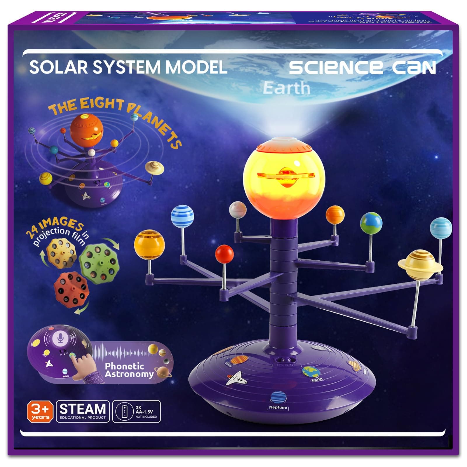 Solar System for Kids, Talking Astronomy Solar System Model Kit, Space Toys with 8 Planets, Planetarium Projector STEM Toys for 3 4 5+ Years Old Boys Girls