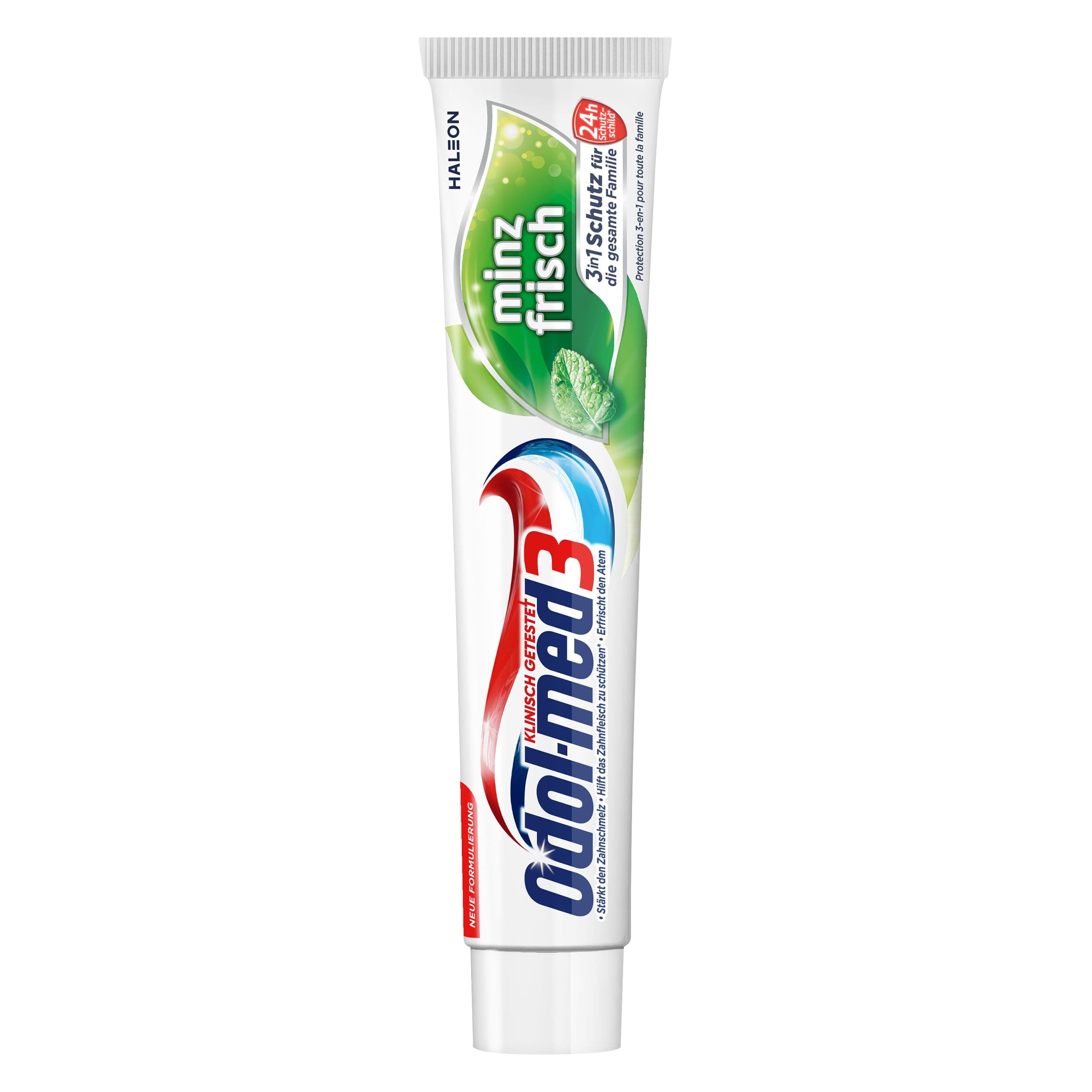 GlaxoSmithKline Odol-med3 Mint Fresh Toothpaste, Toothpaste with Mint Flavour and 3-in-1 Protection for Strong Teeth, Healthy Gums and Fresh Breath, 75 ml