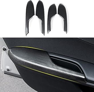 Inner Door Armrest Decor Cover Decals for Honda Civic 2016-2021 10th Gen Accessories ABS Carbon Fiber Stickers, NOT for COUPE MODEL