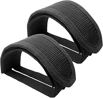 1 Pair Bike Pedal Strap Toe Clips Straps Tape Adjustable Anti-Slip Double Adhesive Bicycle Feet Straps - Black